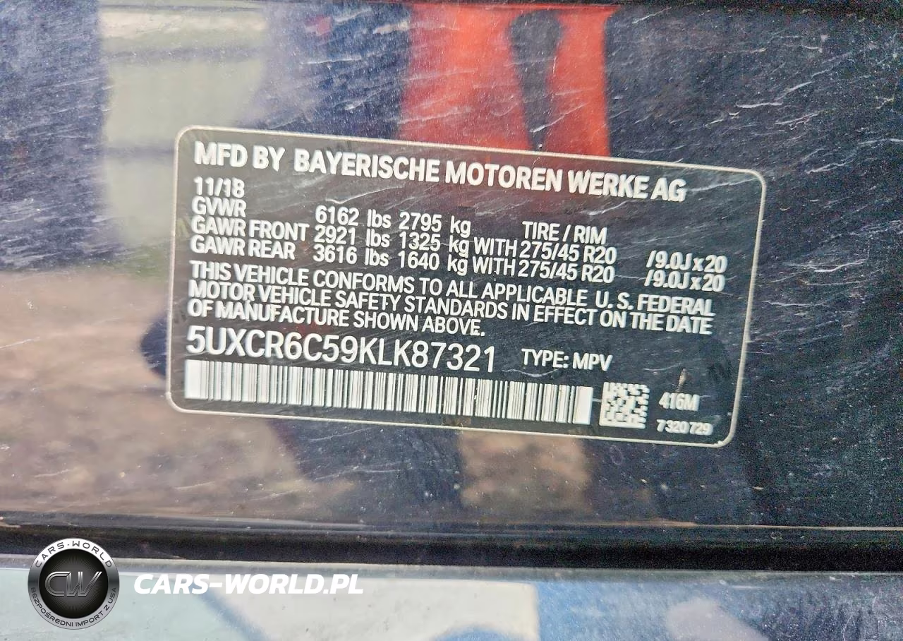 2019 BMW X5 xDrive40I VIN:5UXCR6C59KLK87321 - 13