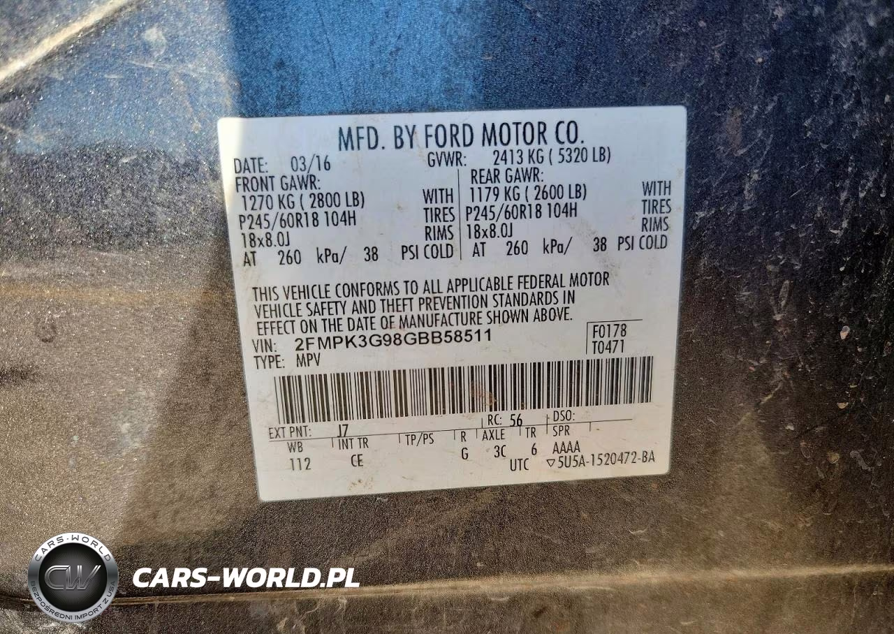 2016 Ford Edge Se VIN:2FMPK3G98GBB58511 - 12