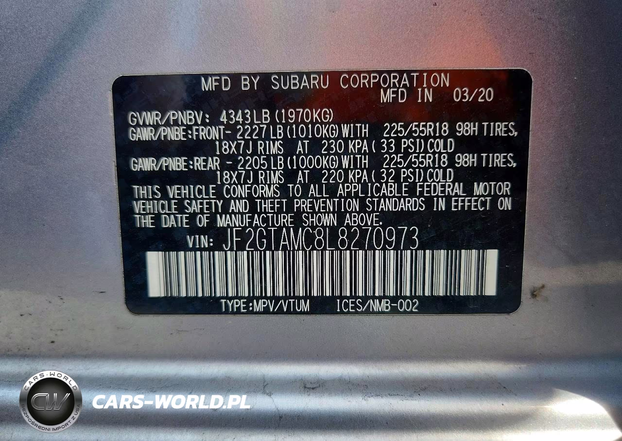 2020 Subaru Crosstrek Limited VIN:JF2GTAMC8L8270973 - 13