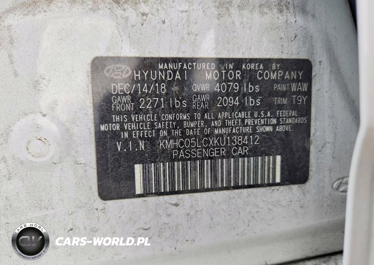2019 Hyundai Ioniq Limited VIN:KMHC05LCXKU138412 - 12