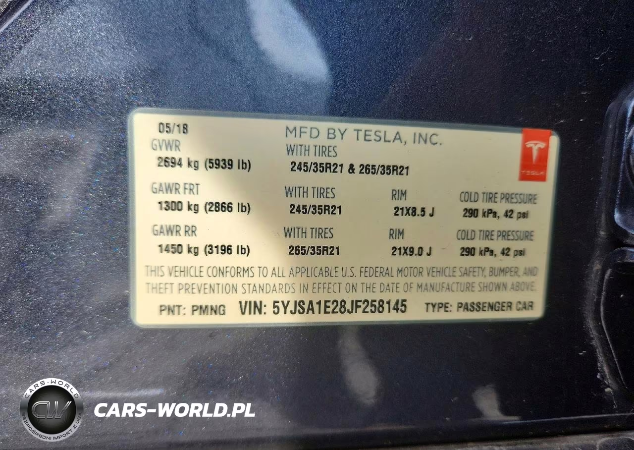 2018 Tesla Model S VIN:5YJSA1E28JF258145 - 12