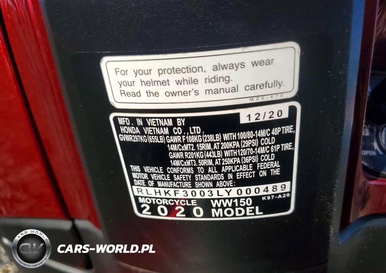 2020 Honda Ww150 VIN:RLHKF3003LY000489 - 9