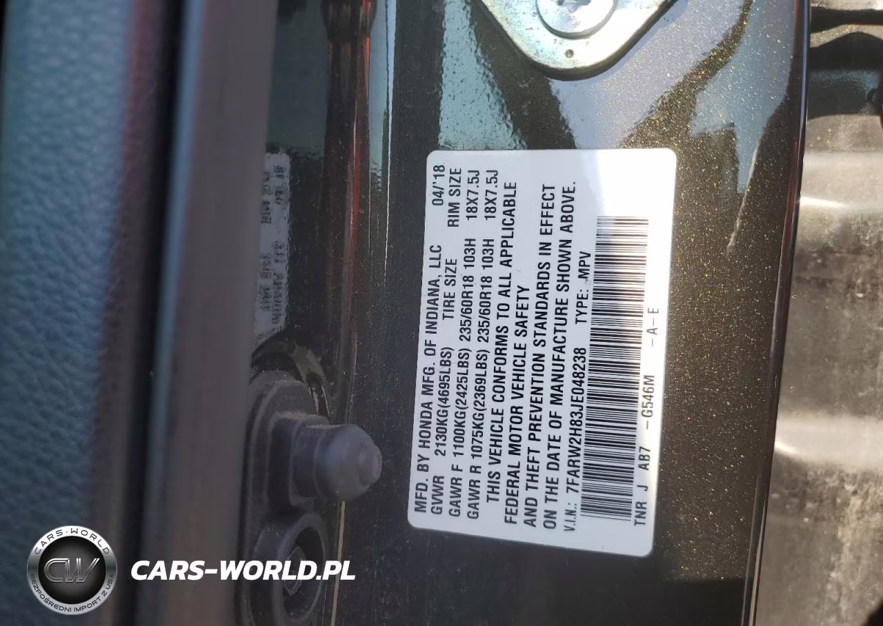 2018 Honda Cr-V Exl VIN:7FARW2H83JE048238 - 13