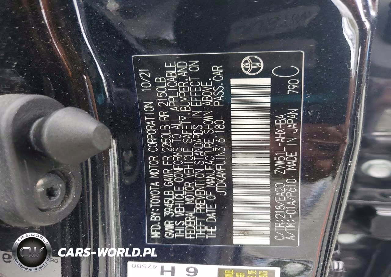 2022 Toyota Prius Xle VIN:JTDKAMFU1N3161180 - 13