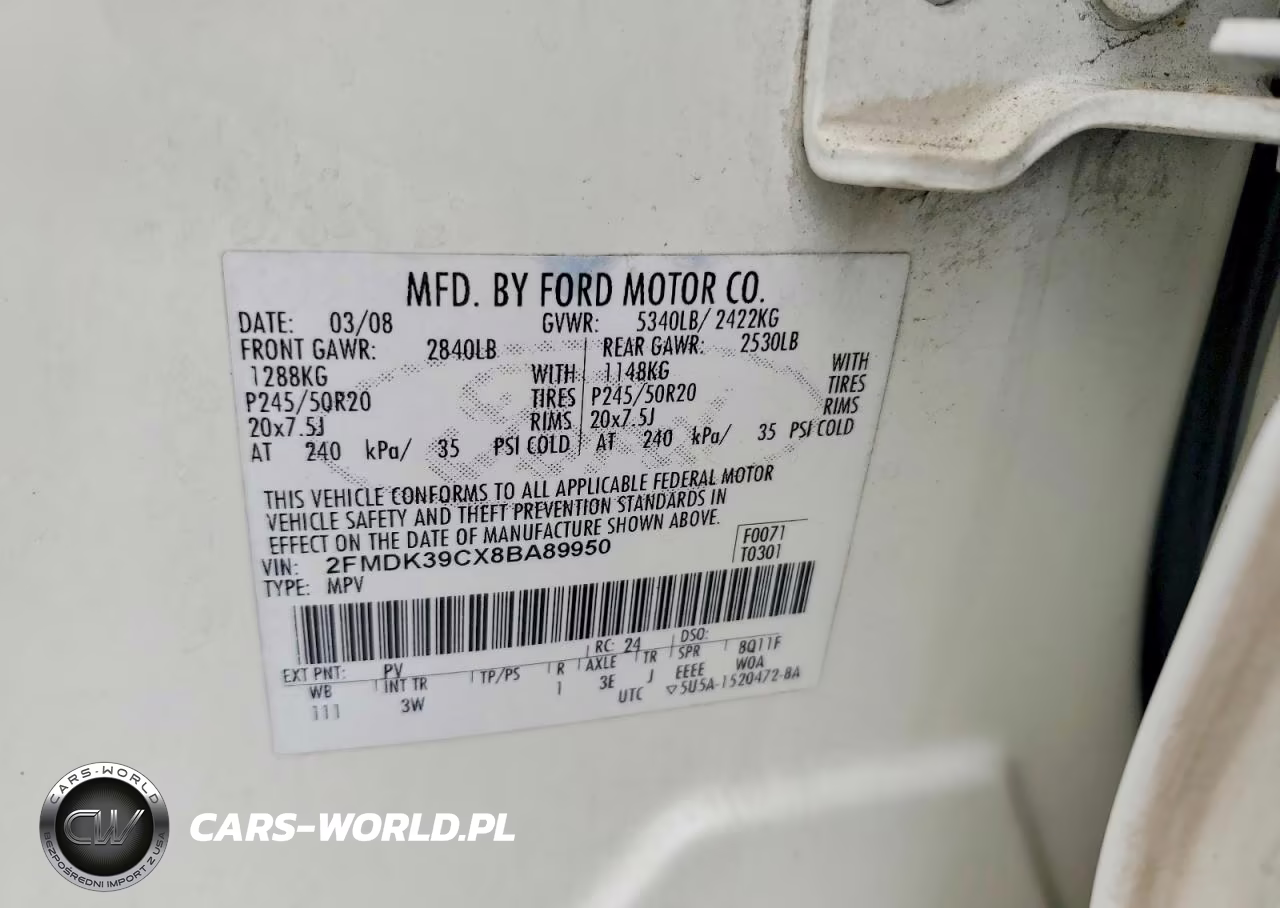 2008 Ford Edge Limited VIN:2FMDK39CX8BA89950 - 13