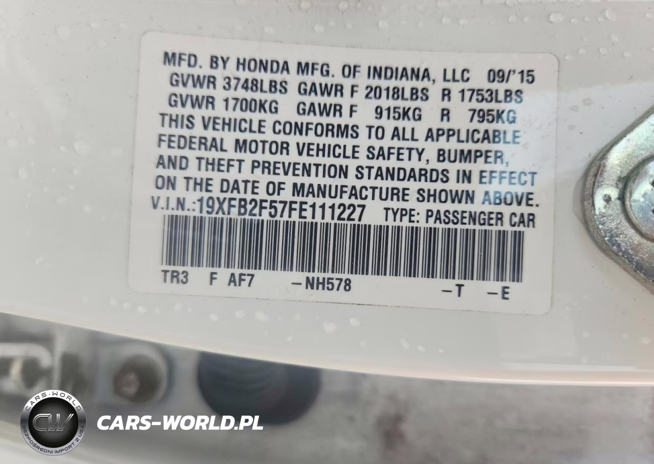 2015 Honda Civic Lx VIN:19XFB2F57FE111227 - 13