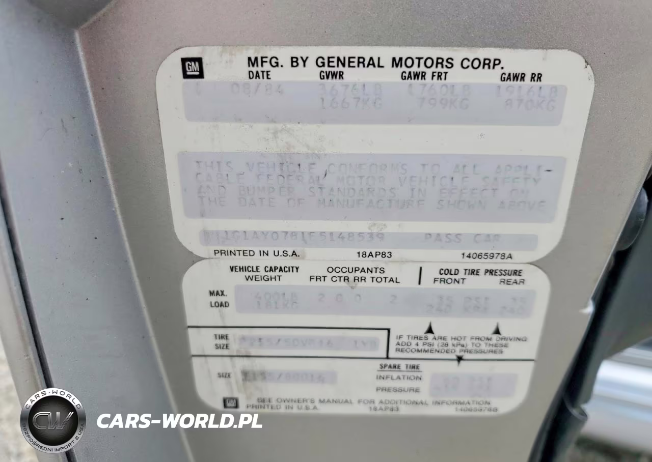 1984 Chevrolet Corvette VIN:1G1AY0781E5148539 - 12