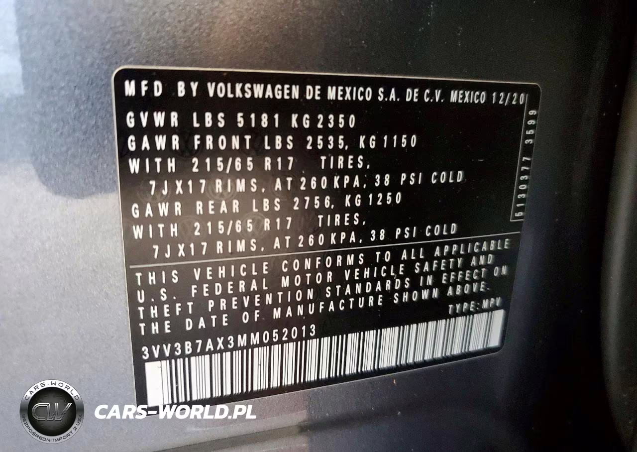 2021 Volkswagen Tiguan Se VIN:3VV3B7AX3MM052013 - 14