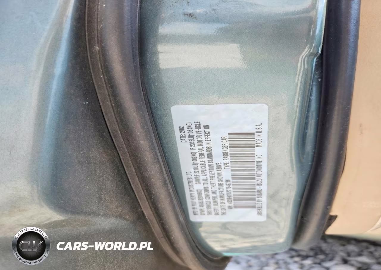 2002 Subaru Legacy Outback Awp VIN:4S3BH675227649766 - 12