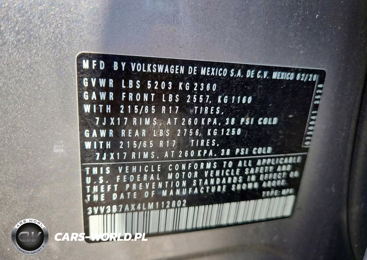 2020 Volkswagen Tiguan Se VIN:3VV3B7AX4LM112802 - 13