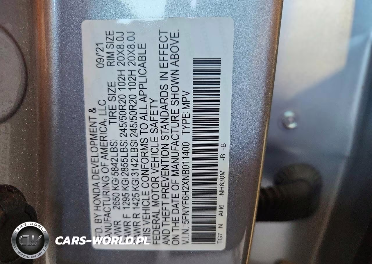 2022 Honda Pilot Se VIN:5FNYF6H2XNB011400 - 13