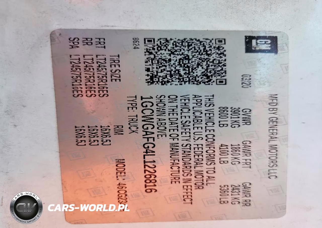 2020 Chevrolet Express 2500 Cargo Delivery Van VIN:1GCWGAFG4L1226816 - 13