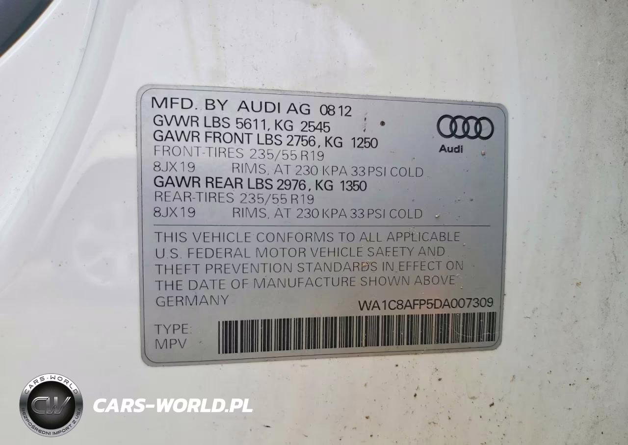 2013 Audi Q5 Premium Hybrid VIN:WA1C8AFP5DA007309 - 12