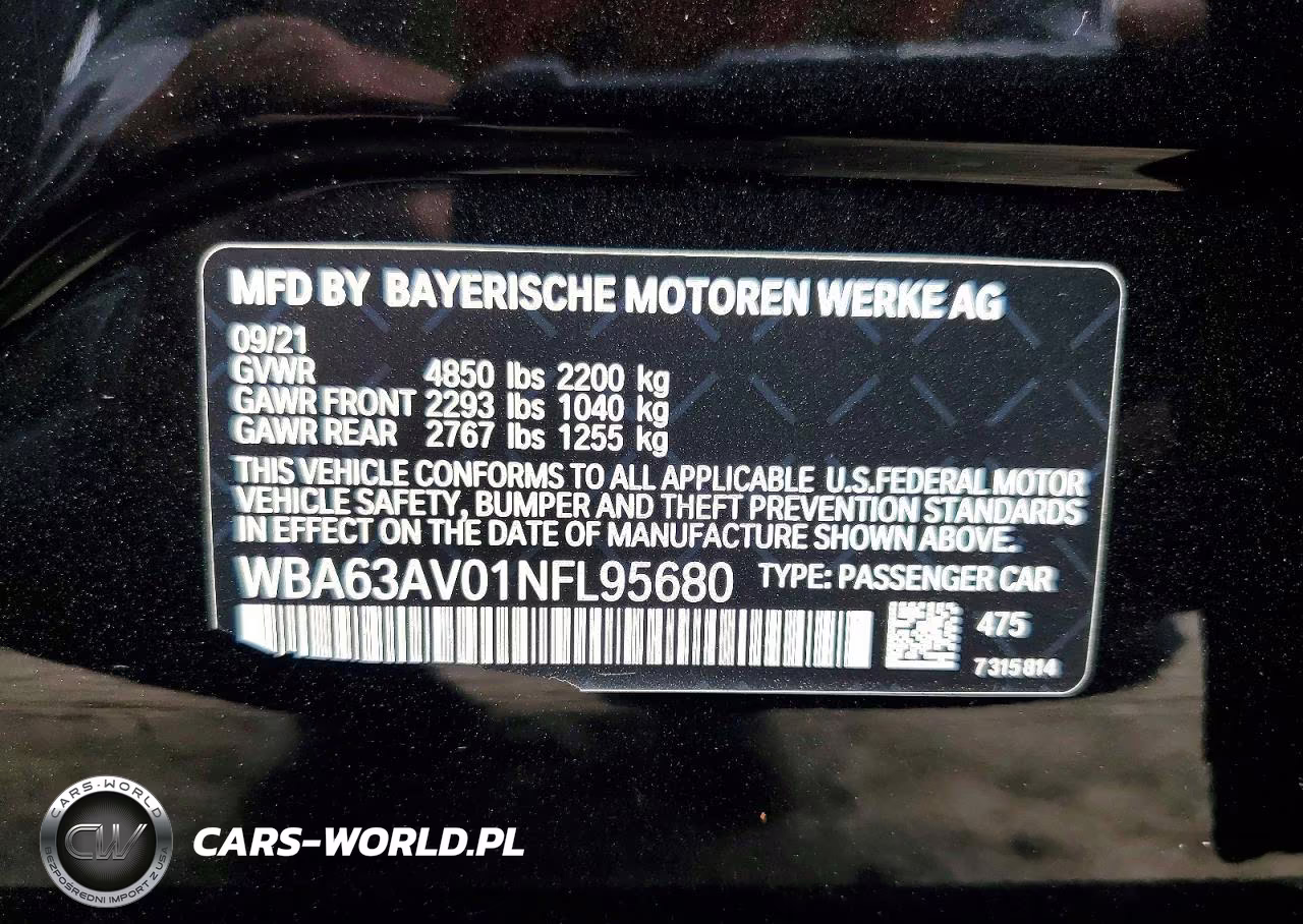 2022 BMW 430I Gran Coupe VIN:WBA63AV01NFL95680 - 12