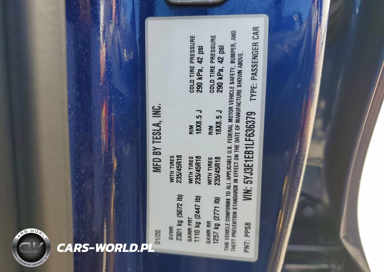 2020 Tesla Model 3 VIN:5YJ3E1EB1LF636379 - 12