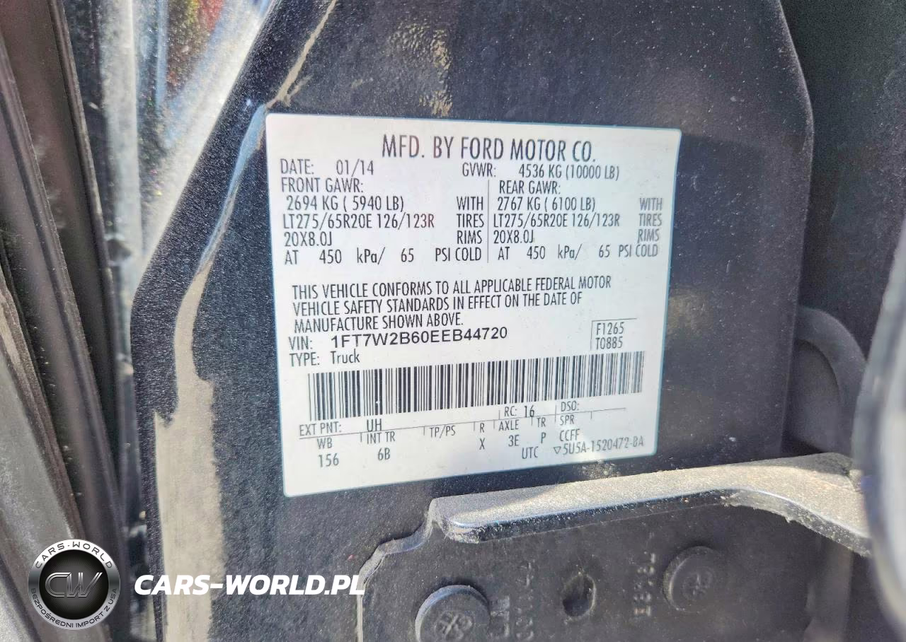 2014 Ford F250 Super Duty VIN:1FT7W2B60EEB44720 - 12