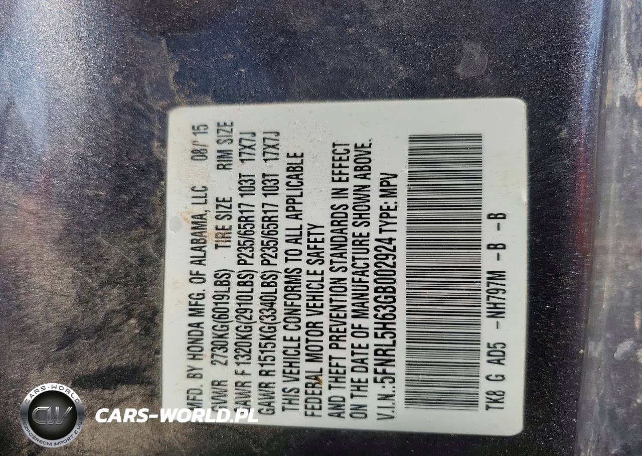 2016 Honda Odyssey Exl VIN:5FNRL5H63GB002924 - 12
