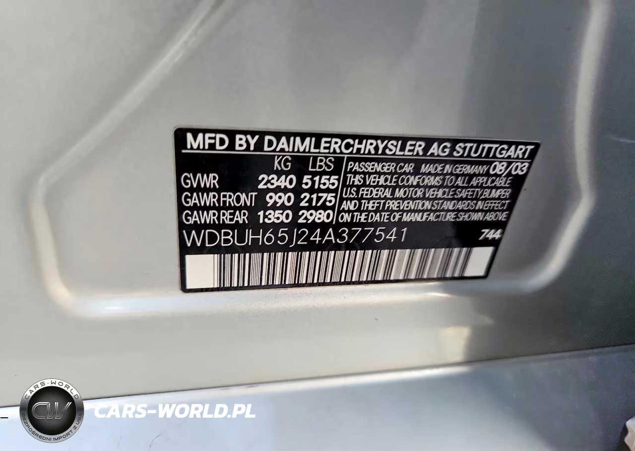2004 Mercedes-Benz E 320 VIN:WDBUH65J24A377541 - 12