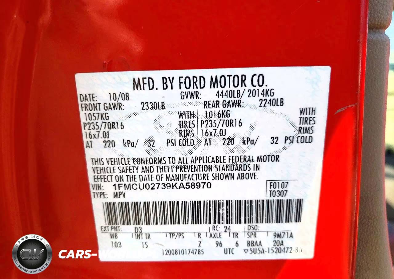2009 Ford Escape Xls VIN:1FMCU02739KA58970 - 13