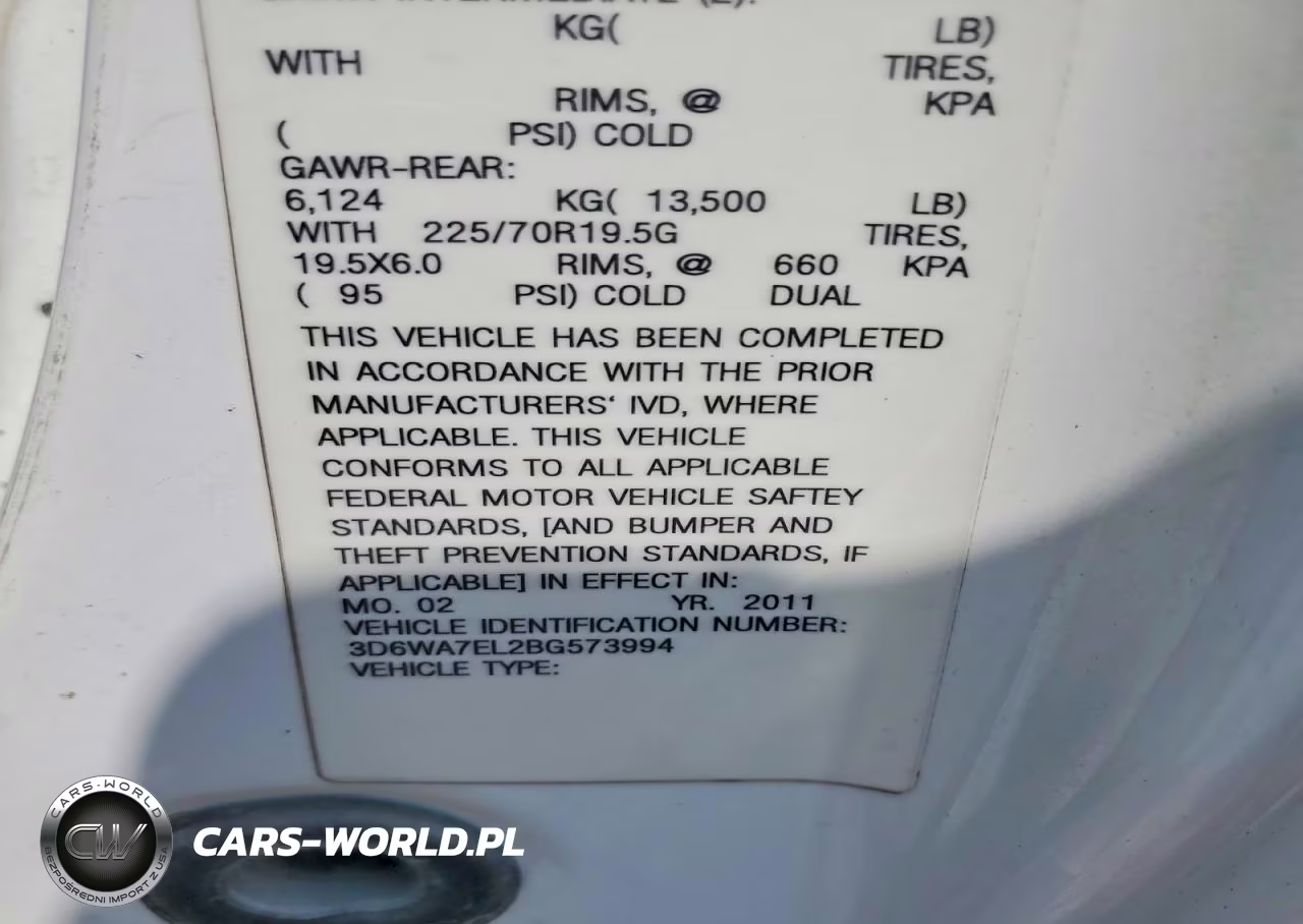 2011 Dodge Ram 5500 St VIN:3D6WA7EL2BG573994 - 11