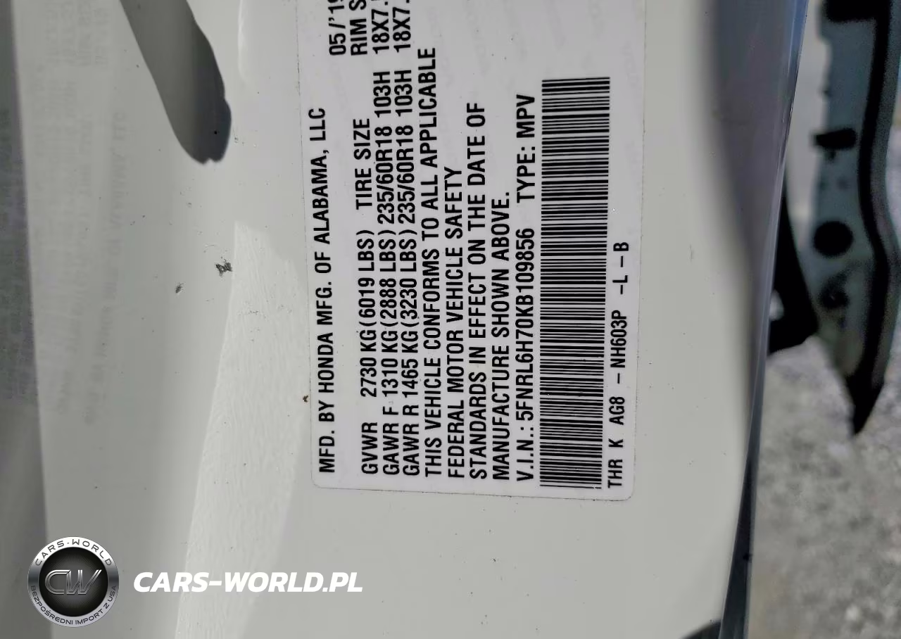 2019 Honda Odyssey Exl VIN:5FNRL6H70KB109856 - 14