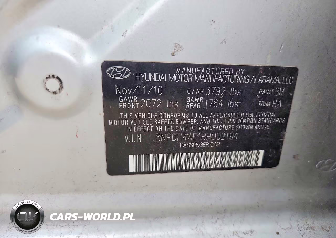 2011 Hyundai Elantra Limited VIN:5NPDH4AE1BH002194 - 13