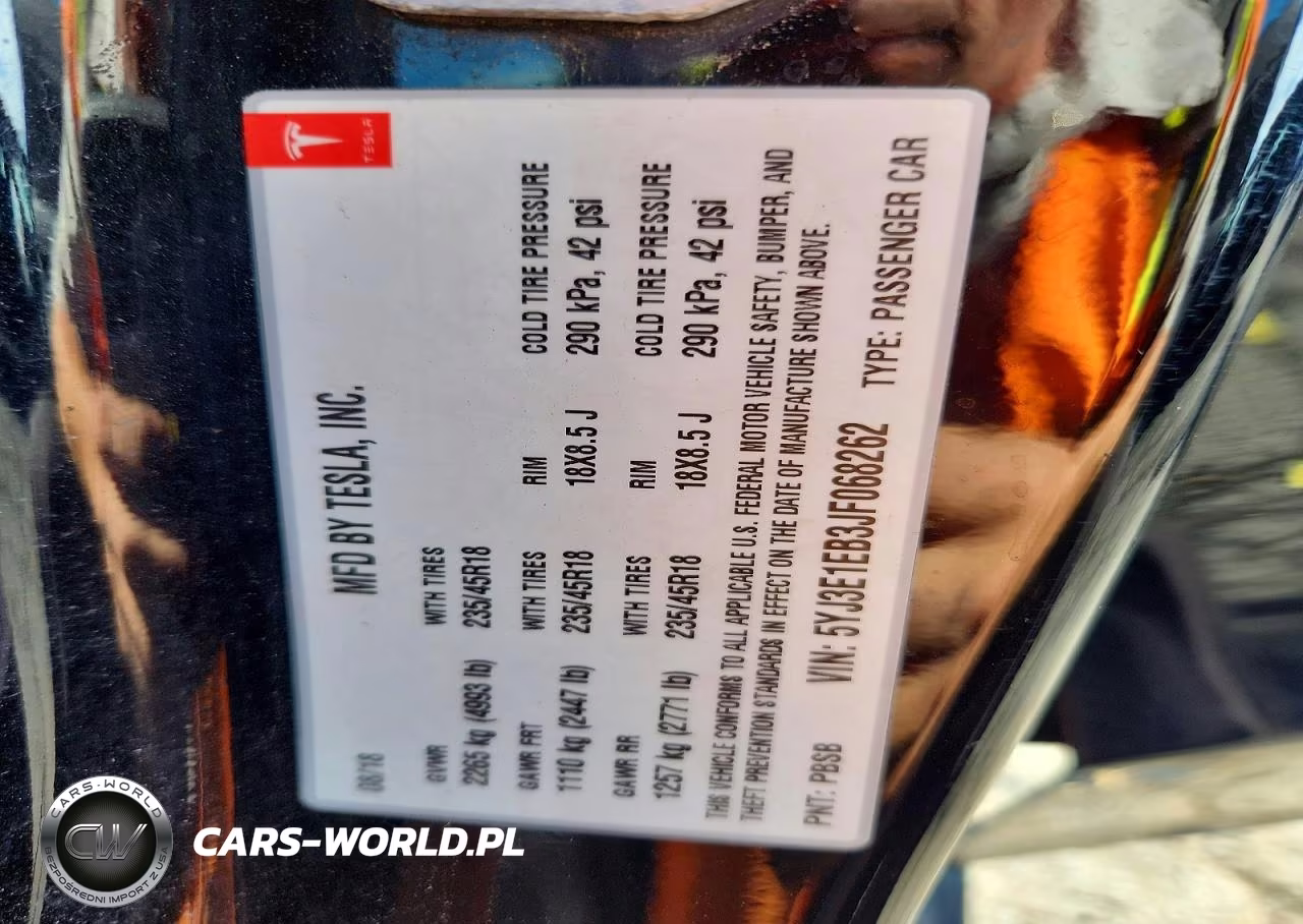 2018 Tesla Model 3 VIN:5YJ3E1EB3JF068262 - 12