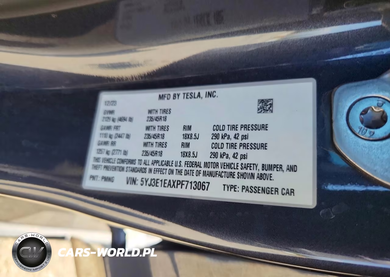 2023 Tesla Model 3 VIN:5YJ3E1EAXPF713067 - 12