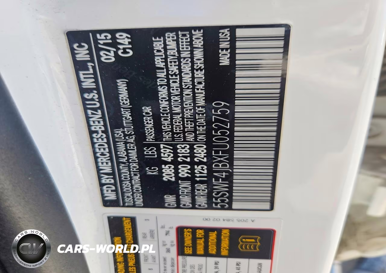 2015 Mercedes-Benz C 300 VIN:55SWF4JBXFU052759 - 12