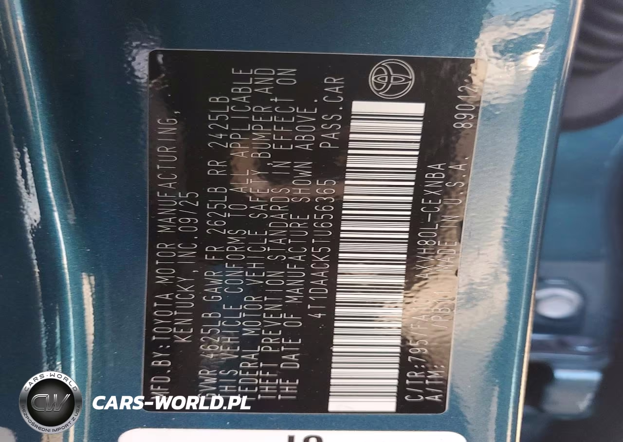 2026 Toyota Camry Le VIN:4T1DAACK5TU656365 - 12