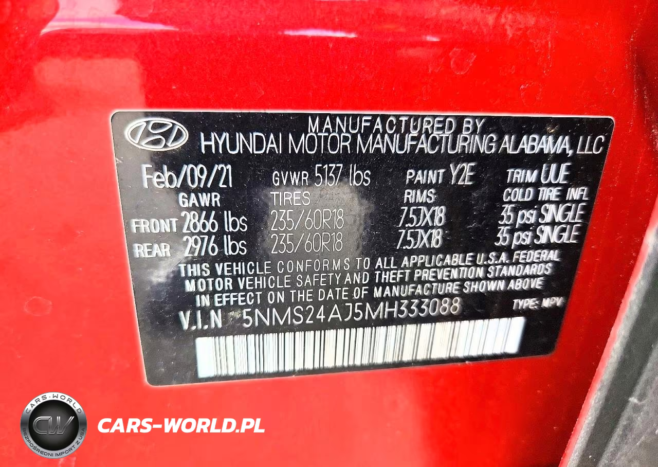 2021 Hyundai Santa Fe Sel VIN:5NMS24AJ5MH333088 - 12