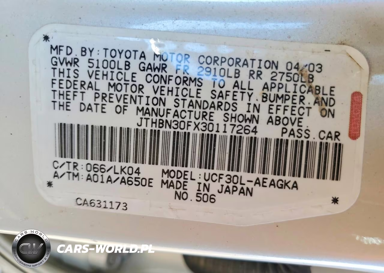 2003 Lexus Ls 430 VIN:JTHBN30FX30117264 - 12