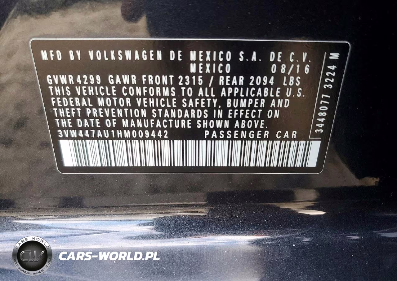 2017 Volkswagen Gti S-Se VIN:3VW447AU1HM009442 - 12