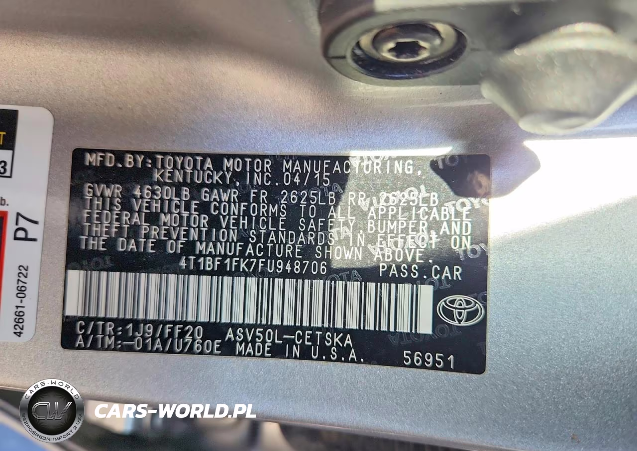 2015 Toyota Camry Se VIN:4T1BF1FK7FU948706 - 12