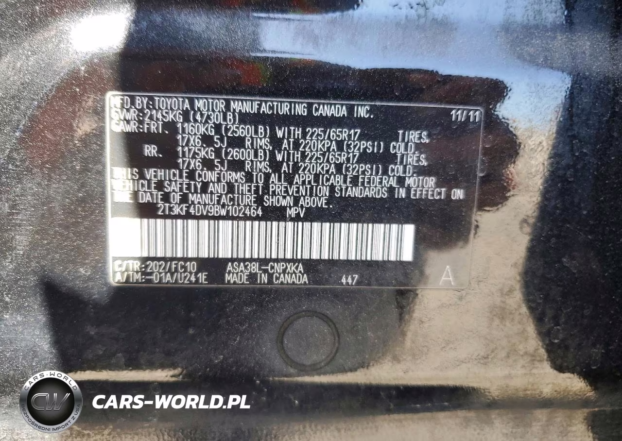 2011 Toyota Rav4 Base VIN:2T3KF4DV9BW102464 - 14
