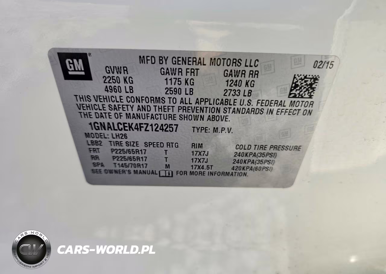 2015 Chevrolet Equinox Lt VIN:1GNALCEK4FZ124257 - 13