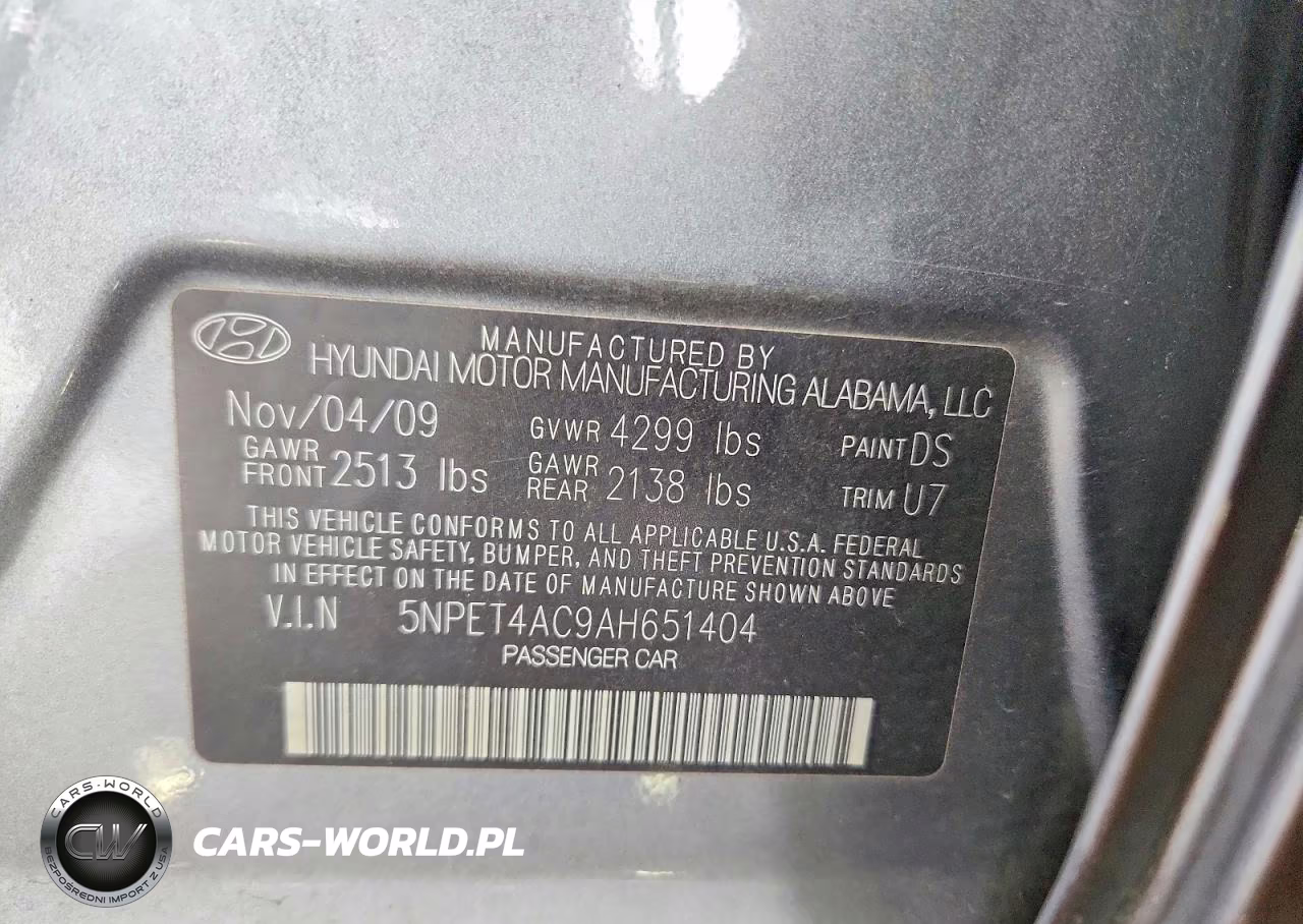 2010 Hyundai Sonata Gls VIN:5NPET4AC9AH651404 - 12