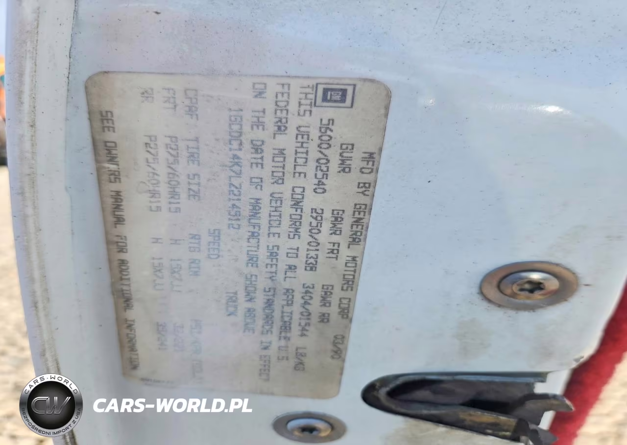 1990 Chevrolet Gmt-400 C1500 VIN:1GCDC14K7LZ214512 - 12