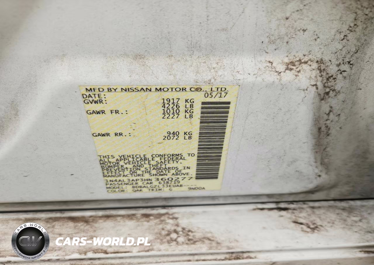 2017 Nissan Altima 2.5 S VIN:1N4AL3AP3HN360277 - 12