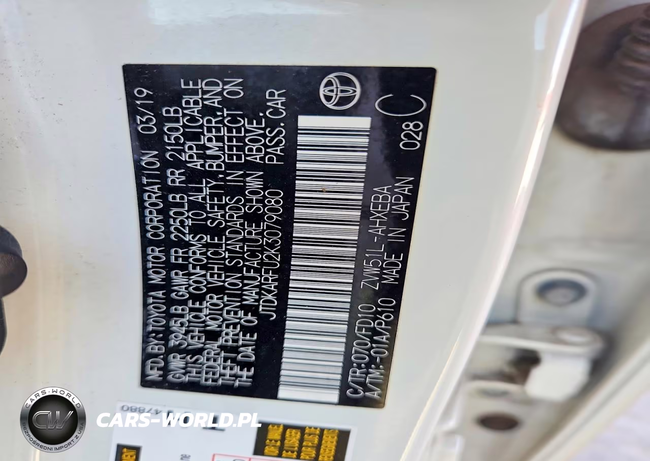 2019 Toyota Prius Le VIN:JTDKARFU2K3079080 - 12