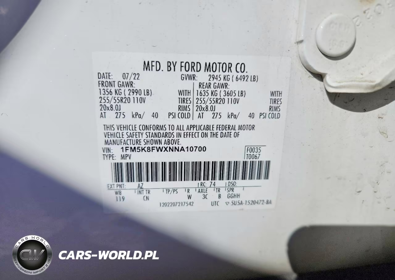 2022 Ford Explorer Limited VIN:1FM5K8FWXNNA10700 - 14