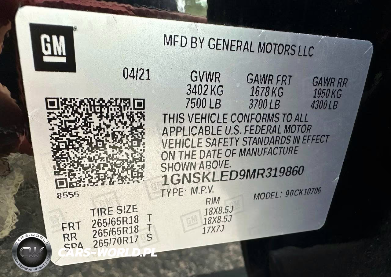 2021 Chevrolet Tahoe K1500 VIN:1GNSKLED9MR319860 - 10