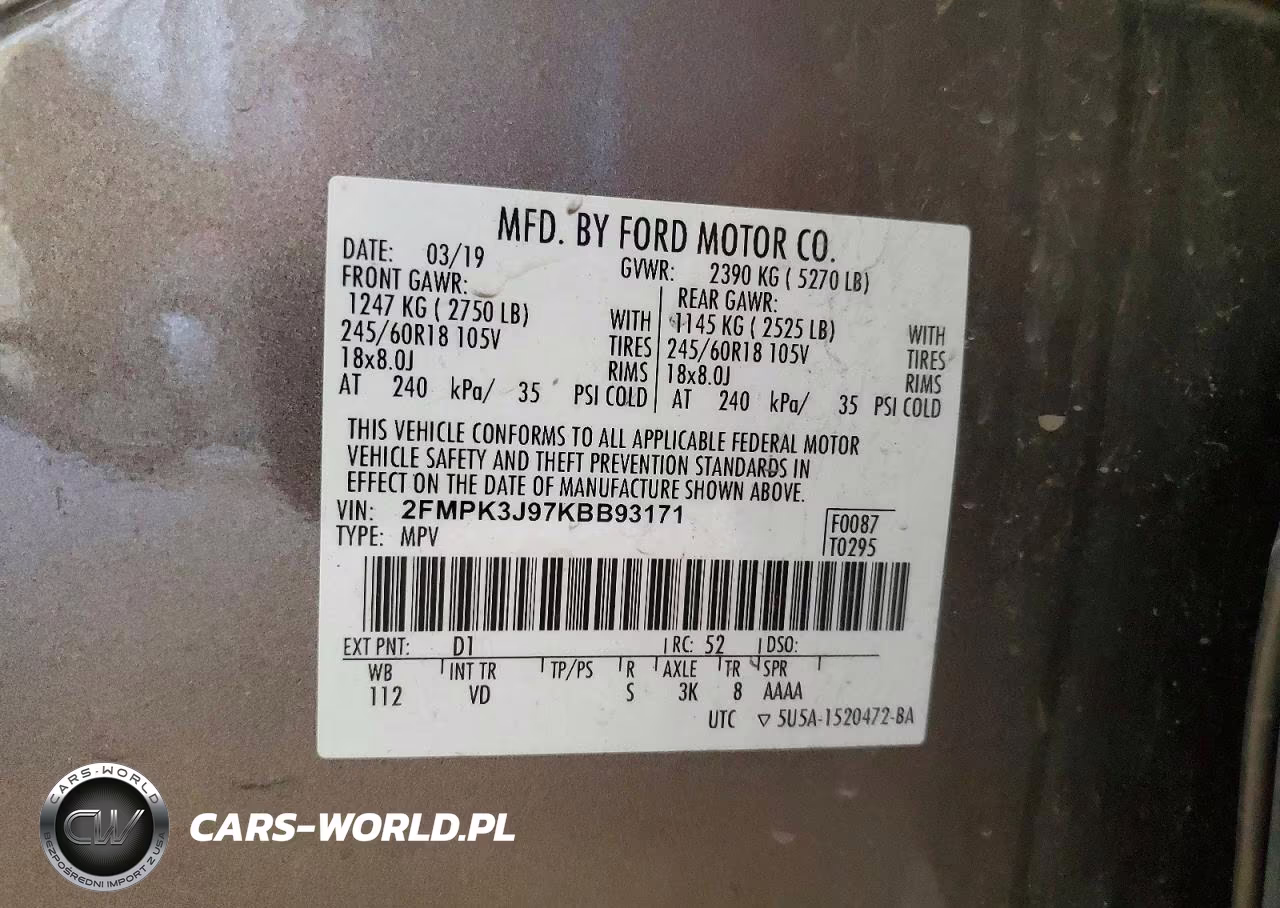 2019 Ford Edge Sel VIN:2FMPK3J97KBB93171 - 13