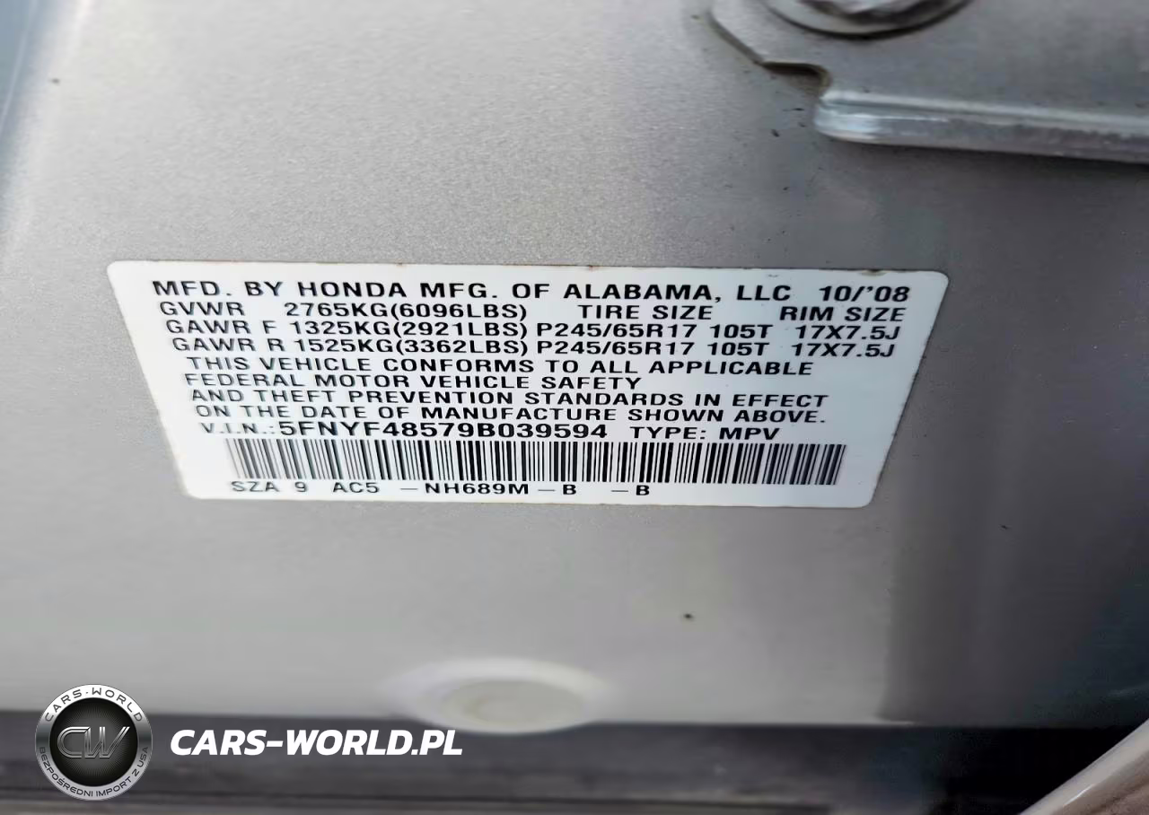 2009 Honda Pilot Exl VIN:5FNYF48579B039594 - 13