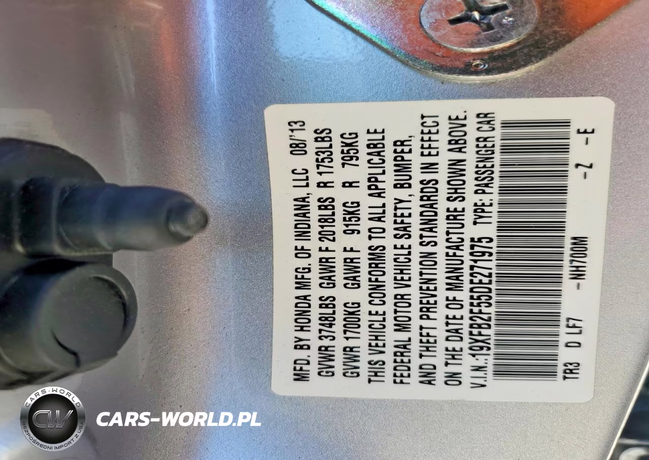 2013 Honda Civic Lx VIN:19XFB2F55DE271975 - 12