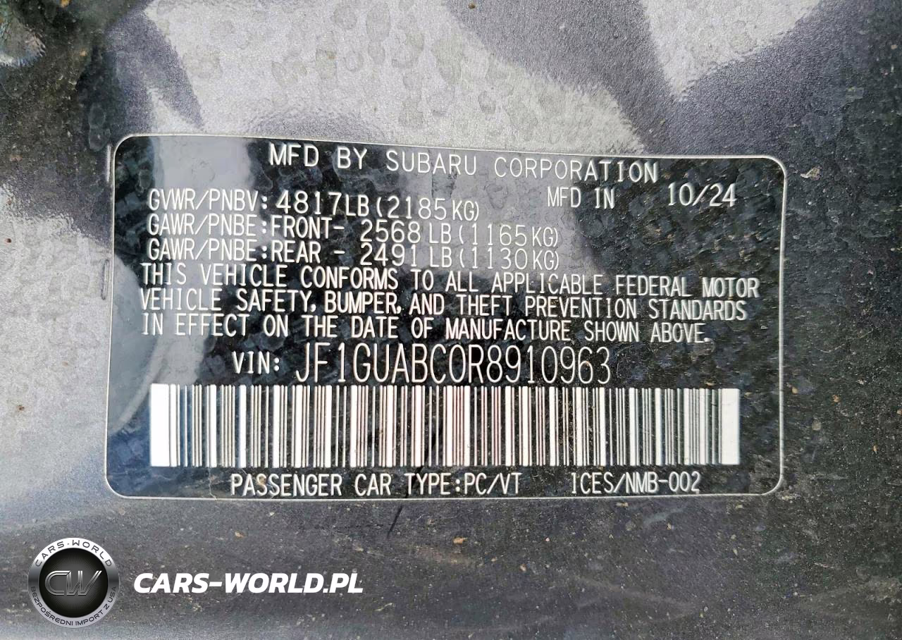2024 Subaru Impreza VIN:JF1GUABC0R8910963 - 13