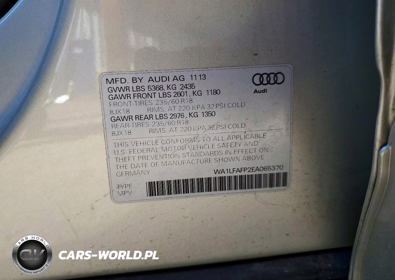 2014 Audi Q5 Premium Plus VIN:WA1LFAFP2EA065370 - 12