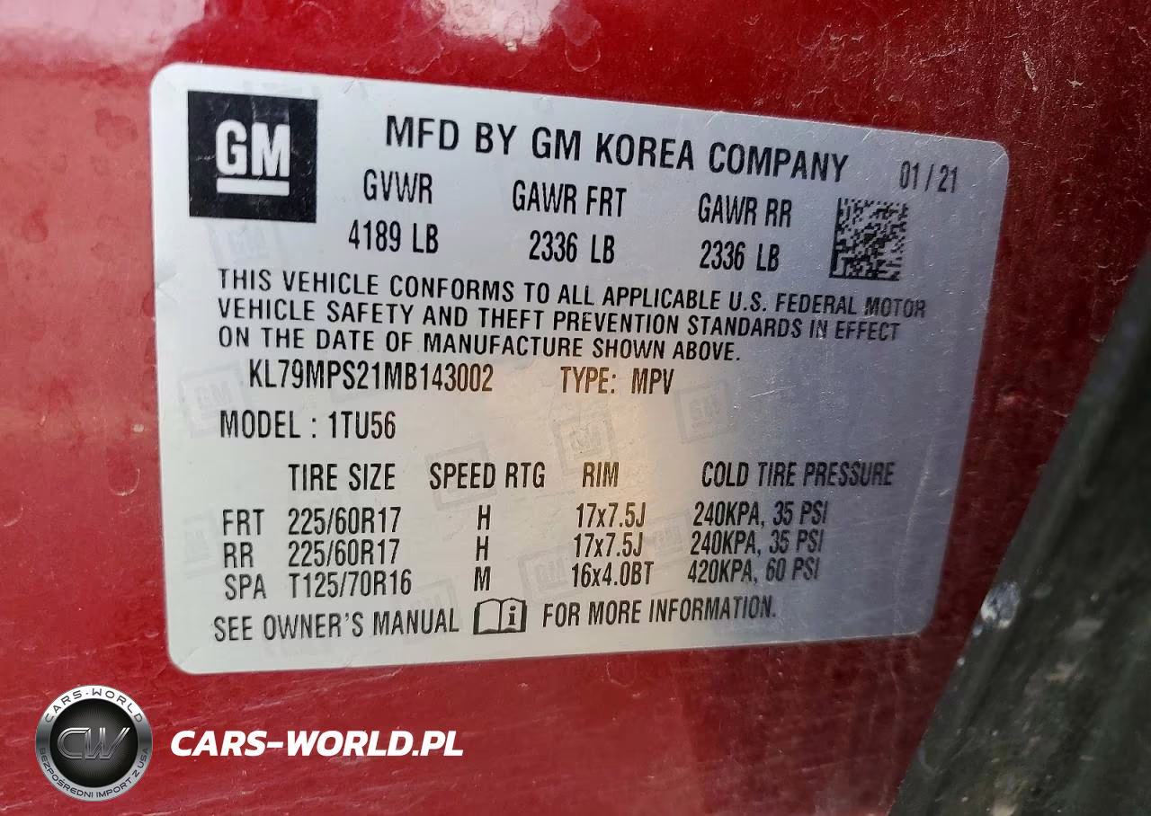 2021 Chevrolet Trailblazer Lt VIN:KL79MPS21MB143002 - 13
