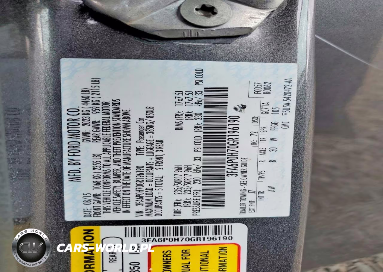 2016 Ford Fusion Se VIN:3FA6P0H70GR196190 - 12