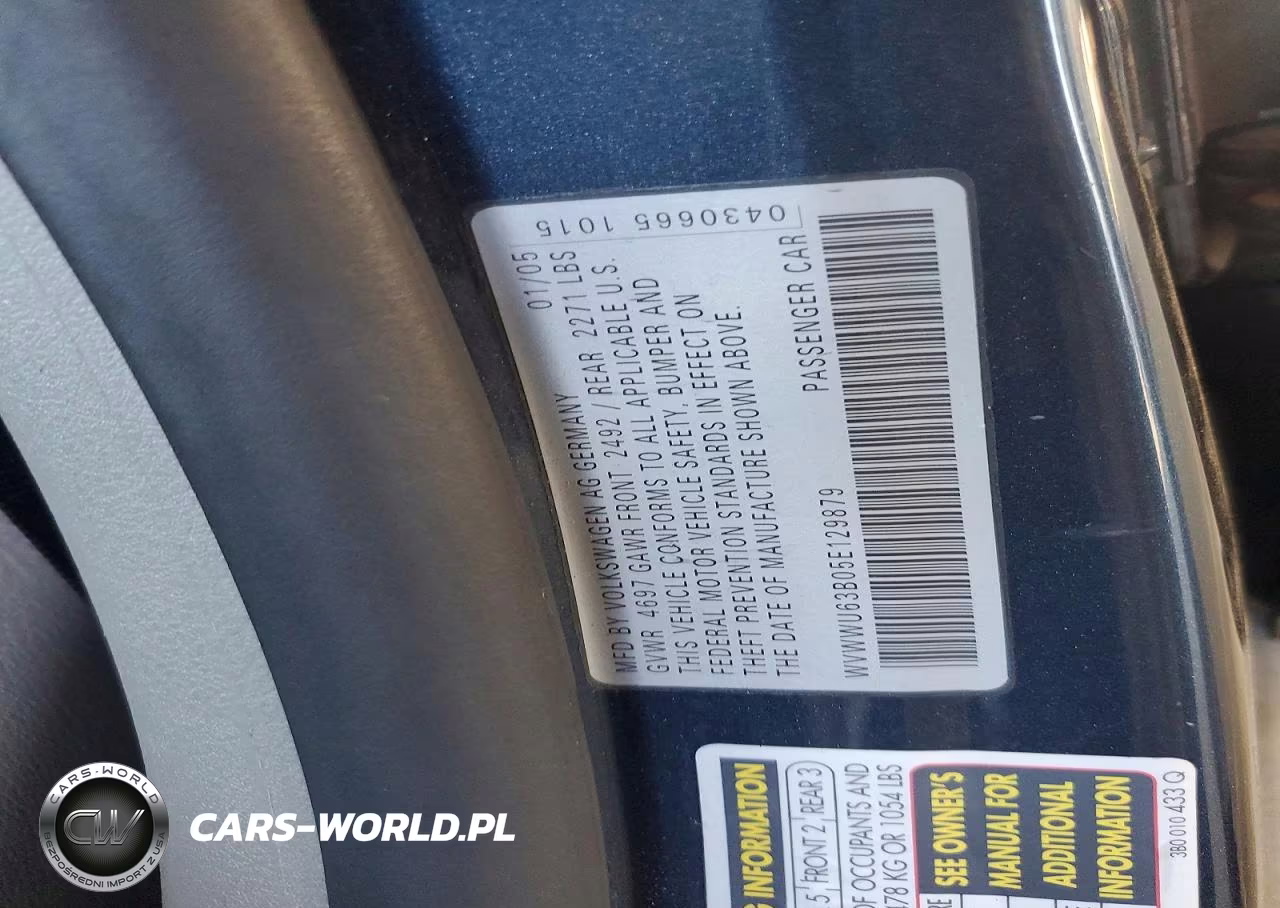 2005 Volkswagen Passat Glx VIN:WVWWU63B05E129879 - 13
